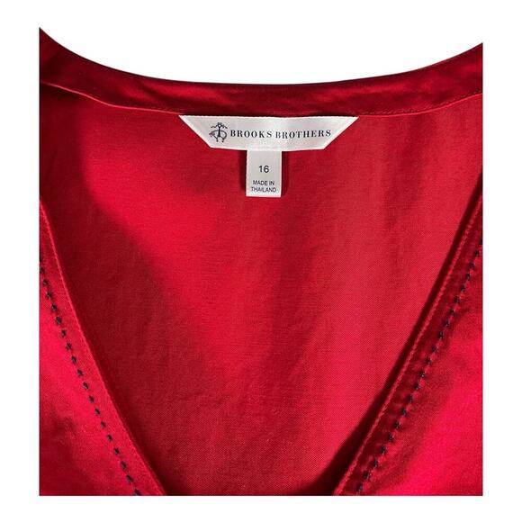 Brooks Brothers Women's Sleeveless V-Neck Side Zip Cotton Peplum Blouse Size 16 - Picture 7 of 10